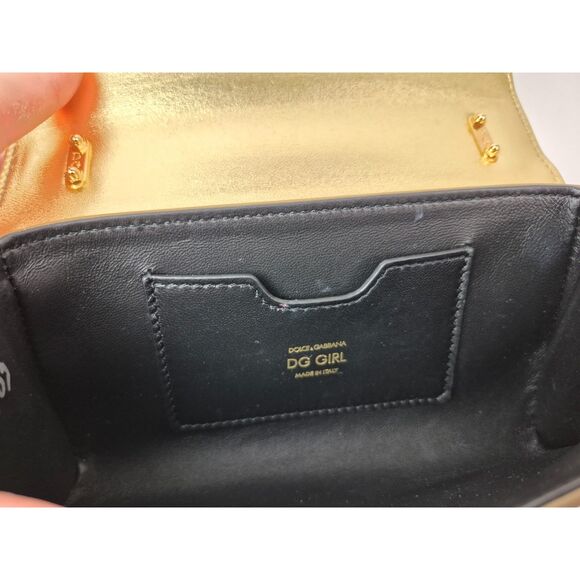 Dolce & Gabbana DG Girls Metallic Gold Phone Case Shoulder Bag - Picture 9 of 9